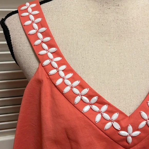 SL Fashions Tiered Dress in Tangerine, Size 8
